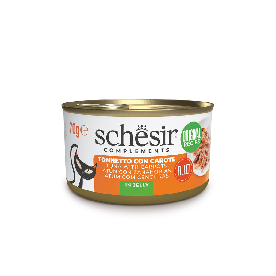 Schesir Gatto Tonnetto con Carote in Jelly 70g Lattina Schesir Gatto Tonnetto con Carote in Jelly 70g Lattina